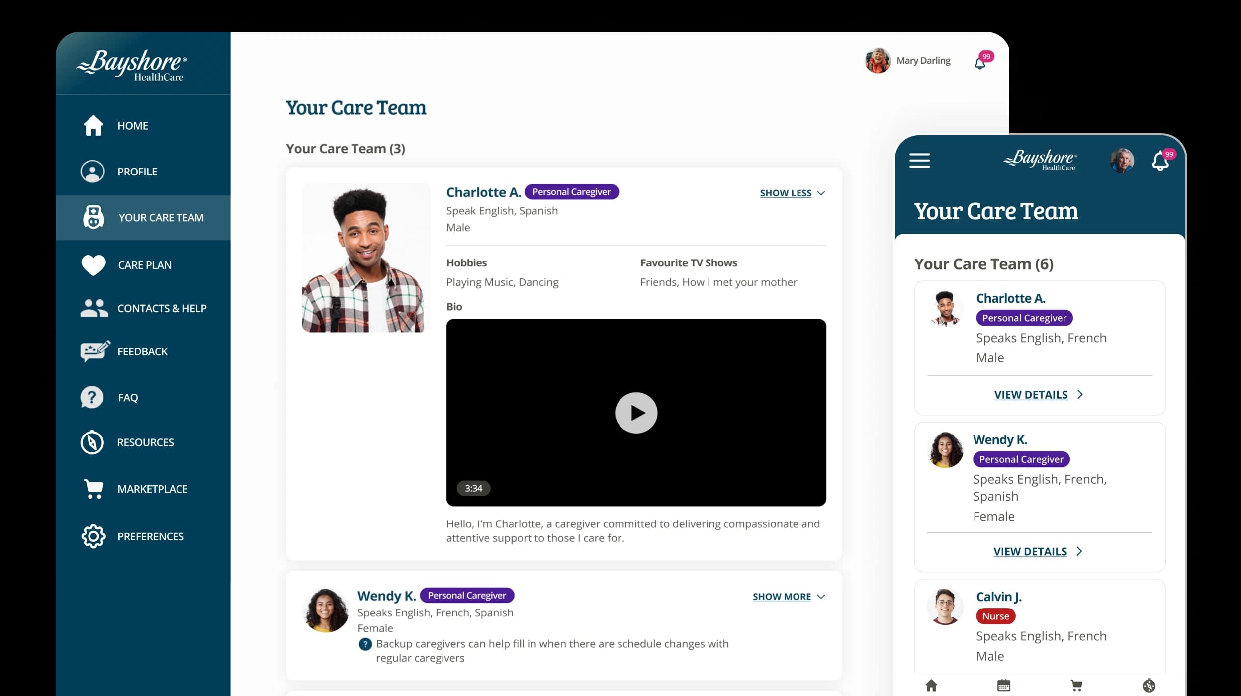 MyBayshoreCare care team experience