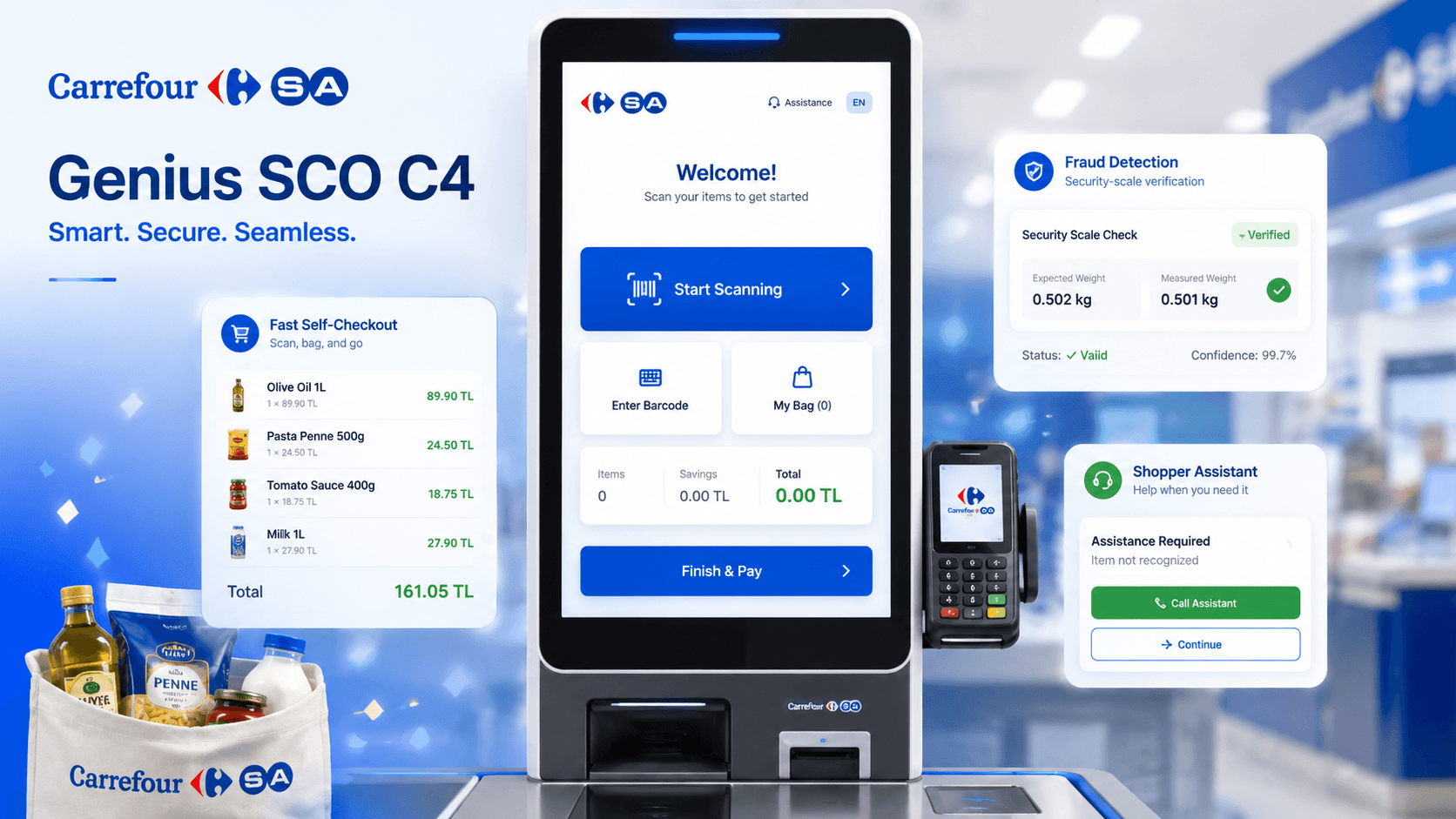 Genius SCO C4 self-checkout product overview